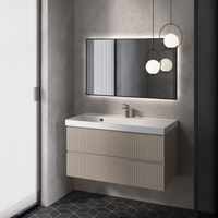 "S1" Тумба под умывальник подвесная 100 см., цвет бежевый. арт-AQM900110BG — фото 4, Тумбы под раковину