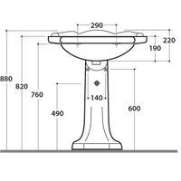 Пьедестал для раковины GLOBO PAESTUM цвет белый PA005BI — фото 3, Пьедесталы для раковины