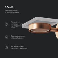 A85A34244 X-Joy, Стеклянная мыльница с настенным держателем, роз. золото — фото 4, Мыльницы