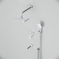 FB85A3RH40 X-Joy, набор: встроеный см-ль, излив, прямоуг.верхний душ 300х210мм, ручн.душ, хром — фото 6, Встраиваемые душевые комплекты