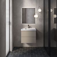 "S1" тумба под умывальник подвесная 60 см., цвет бежевый. арт-AQM900160BG — фото 1, Тумбы под раковину