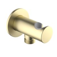 AQ2464BG шланговое подсоединение с держателем, шлиф. золото — фото 1, Шланговые подключения