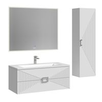 Тумба подвесная "ЛУКСОР-100 см" с 2-я ящ. белая матовая (ум. Блисс-100 см.) арт-1010058 — фото 2, Тумбы под раковину