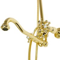 PRESTIGE Душевой настенный гарнитур (см-ль д/ванны/колонна ARCO/верхн.душ/шланг/ручной душ), золото арт-32783 — фото 4, Душевые стойки