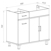 Тумба под раковину арт-П-Куп01090-012БкП — фото 4, Тумбы под раковину