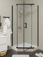 Ограждение VIVA90B N душевое Ceruttispa без поддона (90x90x195) — фото 380, Прямоугольные душевые уголки