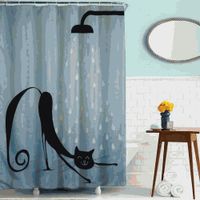 шторка д/в тканевая 180х200см "Кот в душе" MZ-40 — фото 1, Шторки на ванну