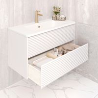 Тумба подвесная с умывальником PARMA 100 /белая/ AQUA DE MARCO 5100WPAR — фото 8, Тумбы с раковиной