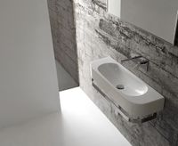 Раковина GLOBO FORTY3 подвесная с одним намеченным отверстием цвет белый арт-SCT70BI — фото 2, Раковины подвесные