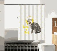 шторка д/в тканевая 180х180см "Рок-н-ролл" MZ-101 — фото 1, Шторки на ванну