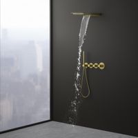 Душевая система встроенная с термостатом Timo Saona SX-2350/17SM золото матовое — фото 3, Встраиваемые душевые комплекты