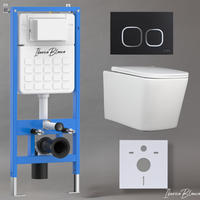 Комплект 3в1 IBERICA BLANCA инсталляция SILENCIO, унитаз TOLEDO ALTO белый, кнопка смыва ESTI-Q черный матовый (IB001.TLA.231.832) — фото 1, Комплекты унитаз + инсталляция