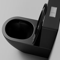 Унитаз напольный Grossman (640х360х835) безободковый,черный матовый с тонкой крышкой,микролифт,смыв торнадо,2 места арт-GR-4494BMSQ — фото 6, Напольные унитазы