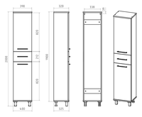 Шкаф-пенал арт-П-Тер0504050-1ЯП — фото 3, Пеналы для ванной комнаты