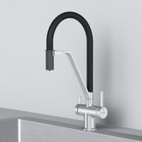 Товар: F8F07812 Func, смеситель для кухни с каналом для питьевой воды и гибким изливом, сатин,черн. излив - фото 5 F8F07812 Func, смеситель для кухни с каналом для питьевой воды и гибким изливом, сатин,черн. излив — фото 5, Смесители для кухни