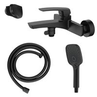 Смеситель для ванны Azario Conda с ручным душем, керамический картридж, шланг 150 см, черный матовый арт-AZ-K3011B — фото 8, Смеситель для ванны