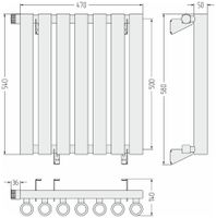 Отопительный радиатор Сунержа Кумир-0 EU50 левый 500х470 7 секций Сатин арт-071-0350-5007 — фото 5, Радиаторы отопления