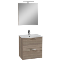 Mia комплект мебели 60 см с ящиками (тумба раковина зеркало c подсветкой) цвет кордоба VITRA арт-75103 — фото 1, Тумбы с раковиной