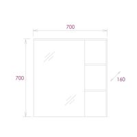 Зеркало-шкаф Onika Легран 70.00 Универсальный, Дуб галифакс арт-207036 — фото 5, Зеркальные шкафы в ванную