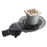 Трап BERGES водосток PLATZ Antik 100х100, бронза, S-сифон D50 H60 боковой арт-094160 — фото 7, Трапы для душа