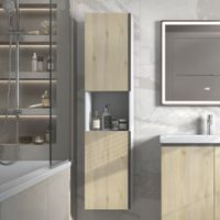 Шкаф-пенал VIGO Yuma 35 подвесной 345 дуб давос — фото 1, Пеналы для ванной комнаты