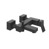 Смеситель для ванны и душа, Gessi, Rettangolo K, тип открывания воды-однорычажный, тип регулирования воды-керамический картридж, монтаж-настенный, отверстия для монтажа-2, вынос излива, мм-194, тип излива-неподвижный, цвет-Black XL, с автоматическим переключателем ванна-душ арт-53013.299 — фото 1, Смеситель для ванны