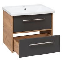 Тумба подвесная с умывальником MELBOURNE 60 /дуб/серый/ AQUA DE MARCO 5060GCMEL/H/V.2.0 — фото 4, Тумбы с раковиной