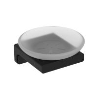 Tivoli Мыльница латунь/матовое стекло, черный матовый арт-AQM7314MB — фото 1, Мыльницы