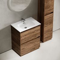 Тумба под раковину SANCOS Libra Floor напольная, 690х450х840, c двумя ящиками оснащенными доводчиками, дуб чарльстон, арт. арт-LB70FECH — фото 4, Тумбы под раковину