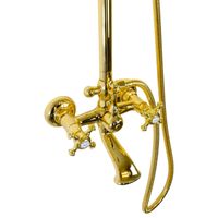 PRESTIGE Душевой настенный гарнитур (см-ль д/ванны/колонна ARCO/верхн.душ/шланг/ручной душ), золото 32793 — фото 5, Душевые гарнитуры