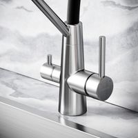 Смеситель дл кухни из нержавеющей стали Sancos Nolia, с крановм для фильтра и гибким изливом, арт. арт-SC12003SS — фото 6, Смесители для кухни