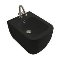 Биде Scarabeo TEOREMA 2.0 подвесное с одним отверстием цвет лава матовая с антибактериальным и грязеотталкивающим покрытием BIOKER арт-5127 37 BK — фото 1, Биде подвесные