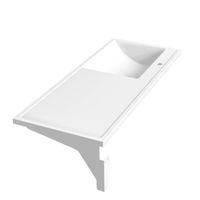 Раковина Azario Paola Magenta 1200 L левосторонняя, литьевой мрамор, белый арт-CS00078451 — фото 3, Раковины встраиваемые сверху