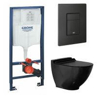 Товар: КОМПЛЕКТ: Инсталляция Grohe RAPID SL 3 В 1 ДЛЯ УНИТАЗА, ВЫСОТА УСТАНОВКИ 1,13 М. чёрный матовый + HARMONY Унитаз подвесной безободковый в комплекте с тонким сиденьем микролифт, цвет черный матовый, цвет сиденья черный матовый GRH939N5VP07 - фото 2 КОМПЛЕКТ: Инсталляция Grohe RAPID SL 3 В 1 ДЛЯ УНИТАЗА, ВЫСОТА УСТАНОВКИ 1,13 М. чёрный матовый + HARMONY Унитаз подвесной безободковый в комплекте с тонким сиденьем микролифт, цвет черный матовый, цвет сиденья черный матовый GRH939N5VP07 — фото 2, Комплекты унитаз + инсталляция