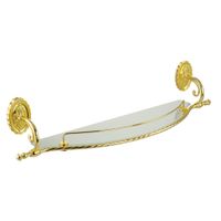 EDERA Полка с галереей, L65 см, стекло/золото арт-16946 — фото 1, Полки для ванной и душа