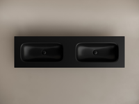 Раковина накладная мебельная CERAMICANOVA Grace прямоугольная 1610x457x137 с двумя чашами без отверстий под смеситель цвет черный матовый арт-CN7023MBwx — фото 3, Раковины встраиваемые сверху