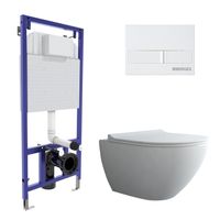 Комплект BERGES: инсталляция NOVUM, кнопка L1, унитаз PUMA XL Rimless, сиденье дюропласт Toma Slim SO арт-043265 — фото 8, Комплекты унитаз + инсталляция