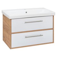 Тумба подвесная MELBOURNE 80 /дуб/белый/ AQUA DE MARCO 2080WCMEL/H/V.2.0 — фото 3, Тумбы под раковину