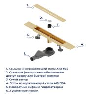 Душевой трап RGW SDR-53Gb, арт-76215380-06 — фото 5, Трапы для душа