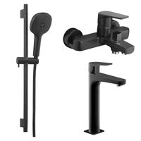 Набор смесителей 3 в 1 для ванны Azario TREYA, черный матовый арт-AZ-156805024+AZ-156845524+AZ-157820224 — фото 8, Смеситель для ванны