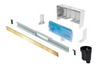 Желоб BERGES водосток WALL 600 пристенный, золото глянец, S-сифон D50/105 H50 вертикальный арт-092056 — фото 9, Душевые лотки