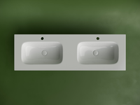 Раковина накладная мебельная CERAMICANOVA Grace прямоугольная 1410x457x137 с двумя чашами и отверстиями под смеситель цвет белый CN7022 — фото 3, Раковины встраиваемые сверху