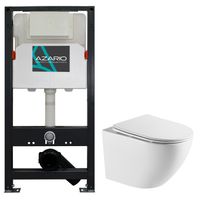 Сет: Инсталляция для подвесного унитаза AZARIO NEW 3/6л + Унитаз подвесной Azario Grado безободковый, слив "Торнадо", сиденье микролифт арт-AZ-501A+AZ-0046-UQ1 — фото 12, Комплекты унитаз + инсталляция