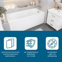 Фронтальная панель для ванны КАСАБЛАНКА М 170 см., САНТЕК 1WH501533 — фото 3, Экраны для ванн