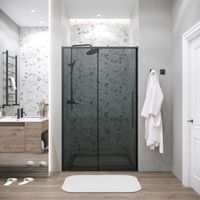 Дверь в нишу Grossman Galaxy (110х195) черный матовый,стекло тонированное,раздвижная, 1 место арт-100.K33.01.110.21.10 — фото 2, Раздвижные душевые двери