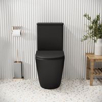 Унитаз напольный Grossman Color (620х365х810) безободковый,черный матовый с тонкой крышкой,микролифт,2 места арт-GR-4480BMS — фото 5, Напольные унитазы