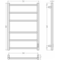 Полотенцесушитель электрический Стилье Формат 27 800х500 правый Матовый чёрный арт-31528-8050 — фото 4, Электрические полотенцесушители