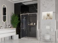 Дверь в нишу Ambassador Intense (160х200) хром,стекло прозрачное,раздвижная,1 место арт-110021105IX — фото 2, Раздвижные душевые двери