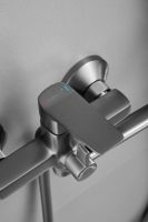 Смеситель для ванны однорычажный с длинным изливом и душем BELZ, оружейная сталь, арт-B22715-3 — фото 8, Смеситель для ванны