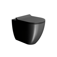 унитаз приставной PURA безободковый с водоворотной системой смыва Swirlflush фаянсовый черный матовый арт-881026 — фото 1, Приставные унитазы